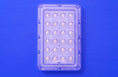 acheter 24 lentilles optiques menées asymétriques de réverbère de degré des points 145x75 avec le module de la carte PCB 3535 fabrication en ligne