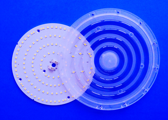 acheter 100W 3030 a mené la transmittance élevée du matériel 92% de PC de lentille de lumière de baie de module de carte PCB fabrication en ligne