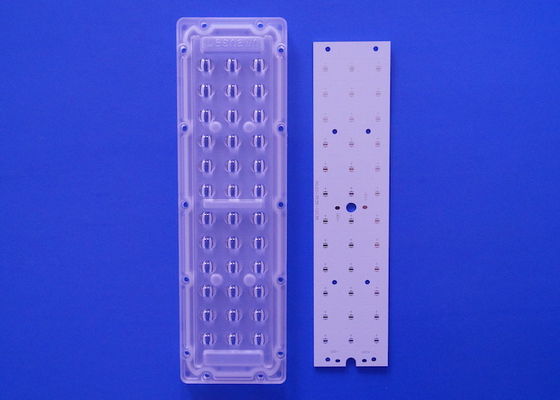 Lentille de projecteur LED SMD 3030 3535 pour éclairage public 3X12 36 LED avec distribution verticale de la lumière en PC de qualité optique, angle de faisceau 65x150 degrés