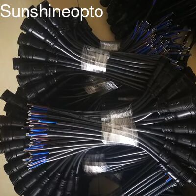 3 broches étanches mâle / femelle M12/M19 fil électrique IP67 24AWG connecteur de câble