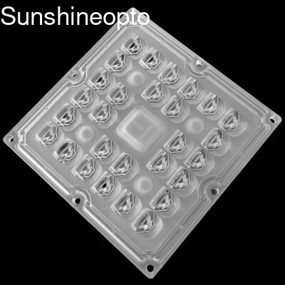 Export 3535 SMD LED Lens Array 28 In 1 Square Module avec angle de faisceau de 100X60 degrés et matériau PC de qualité optique