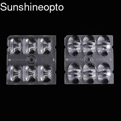 Vente en gros de lentilles LED PC/PMMA de qualité optique de 50x50 mm avec une transmission de 95% pour l'éclairage LED