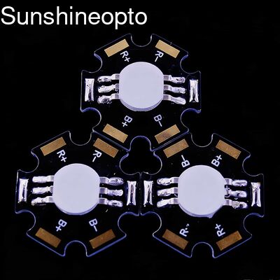 Diode électroluminescente LED haute puissance RVB 3 W avec angle de faisceau de 120 degrés et design en étoile.