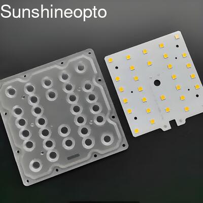 SMD 5050 50W LED PCB Board 80x140 degrés Lentille d'angle de faisceau pour le module de lumière de rue LED