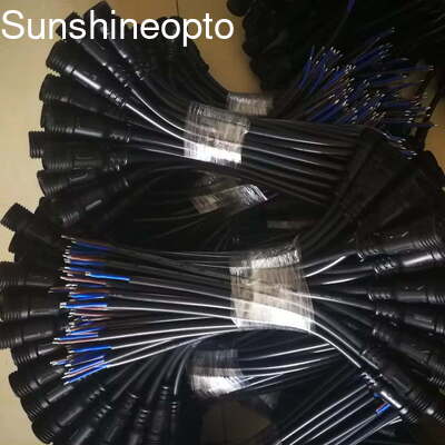 3 broches étanches mâle / femelle M12/M19 fil électrique IP67 24AWG connecteur de câble