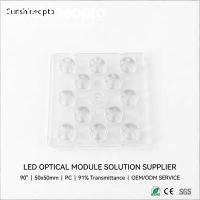 Lentille LED haute baie à 90 degrés pour lentille PC de qualité optique SMD 3030/5050 LED avec transmission de 91 %