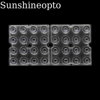 Lentille optique haute baie LED optique 16 en 1, 20 degrés, 3030 SMD, 50 × 50mm, faisceau étroit