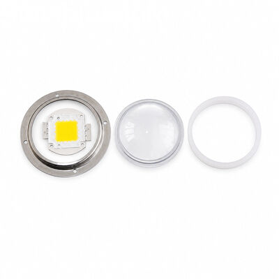 Lentille en verre LED à angle de faisceau de 78 mm de diamètre et 120 degrés avec transmission de 93 % pour éclairage de grande hauteur