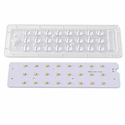 Couvercle de module de lampadaire LED 24W, lentille PC optique asymétrique 45 × 143 degrés avec carte PCB LED SMD 3535